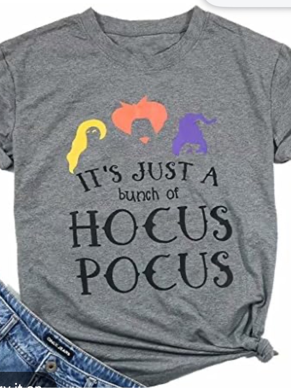 Graphic T-Shirt - Gray "It's Just a Bunch of Hocus Pocus" 11